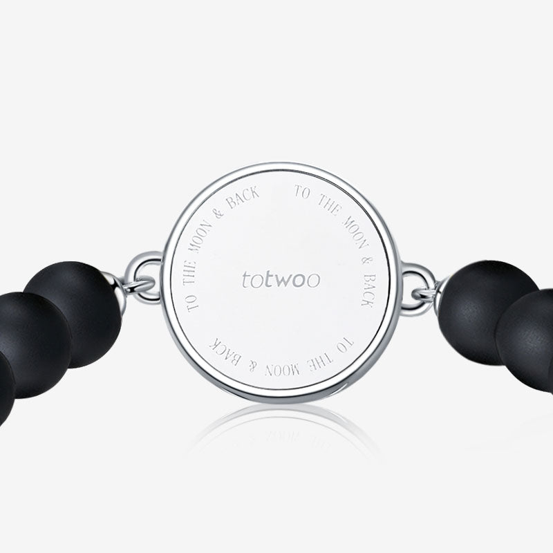 Braceletas Lunar Glow Touch con amazonitas y cuentas negras de onyx