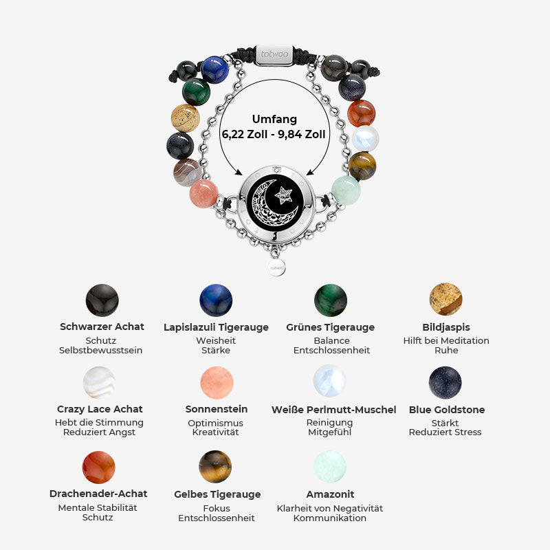 Sol&Pulseiras Moon Touch com Contas Guardiãs do Sistema Solar