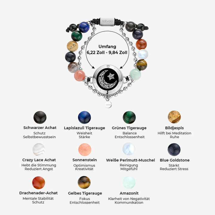 Sol&Pulseiras Moon Touch com Contas Guardiãs do Sistema Solar