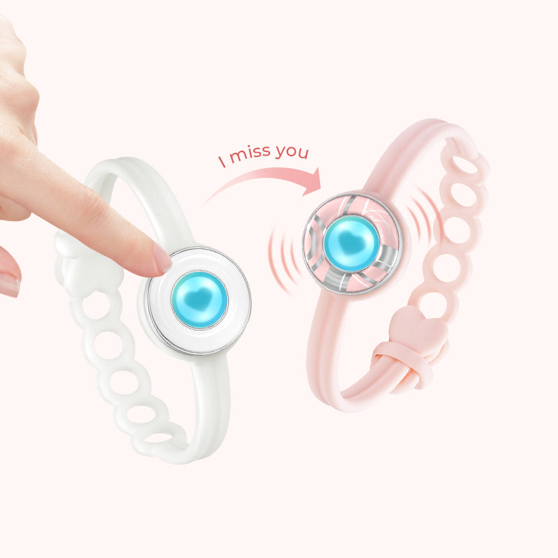 Candy Original & Wave Touch Bracelets (White+Pink)