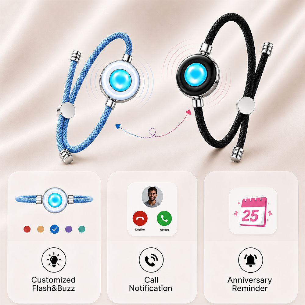 Candy Duo Touch Bracelets with Milan Rope (Black+Blue)