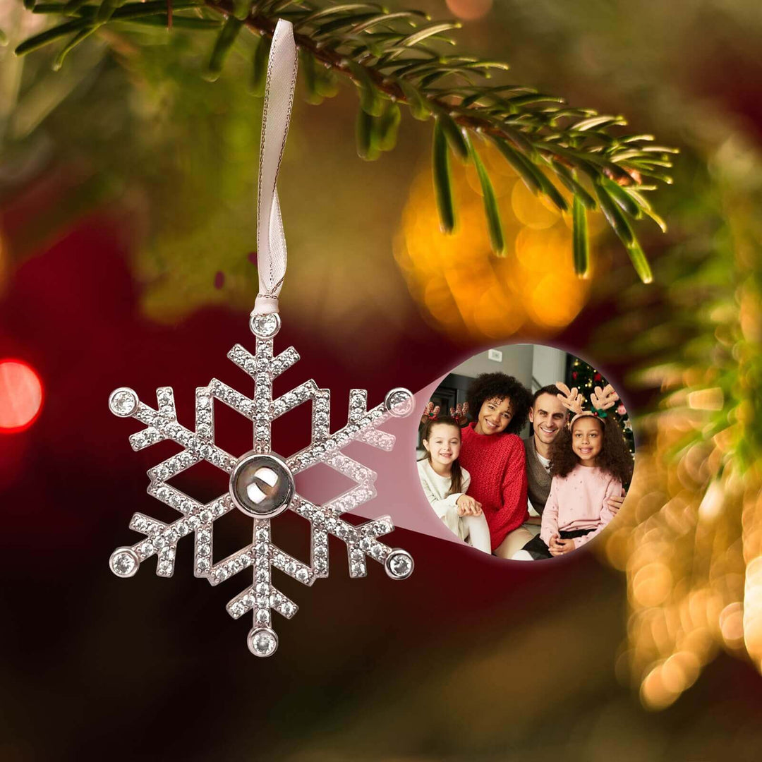 Custom Christmas Snowflake Photo Ornament