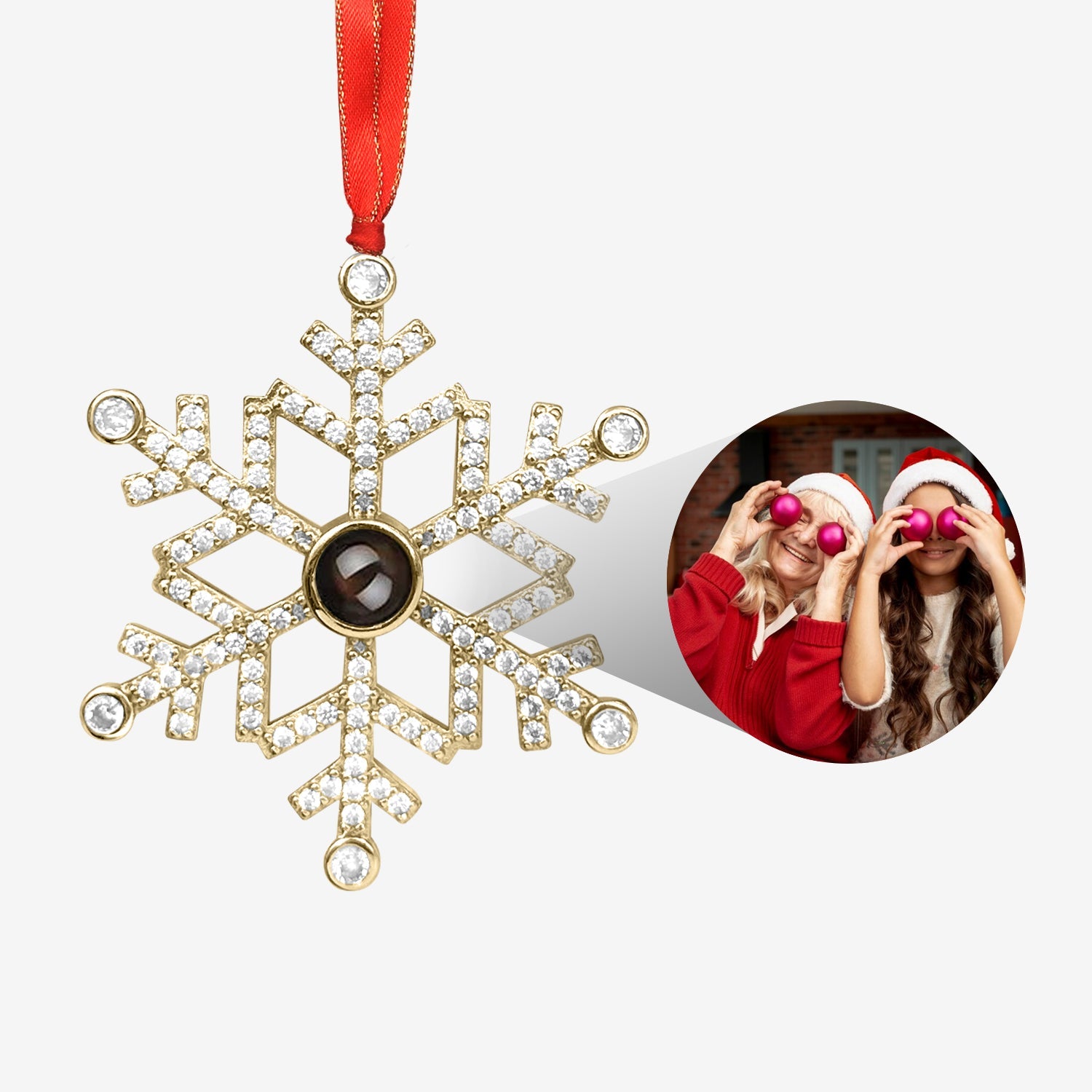 Custom Christmas Snowflake Photo Ornament