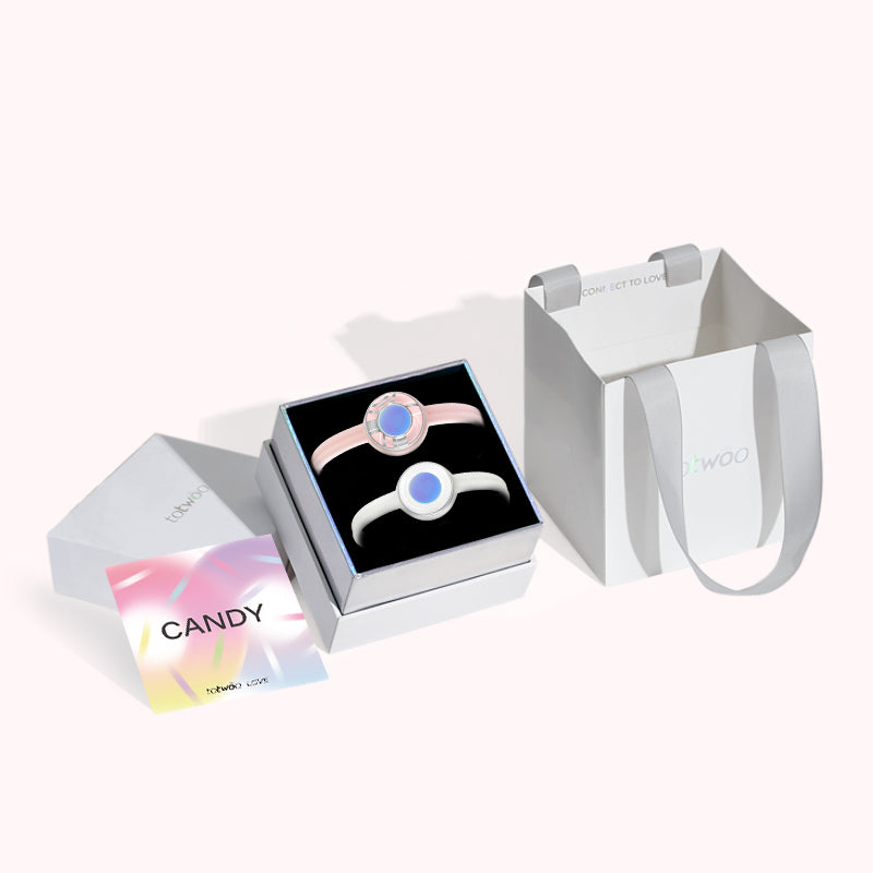 Candy Original & Wave Touch Bracelets (White+Pink)