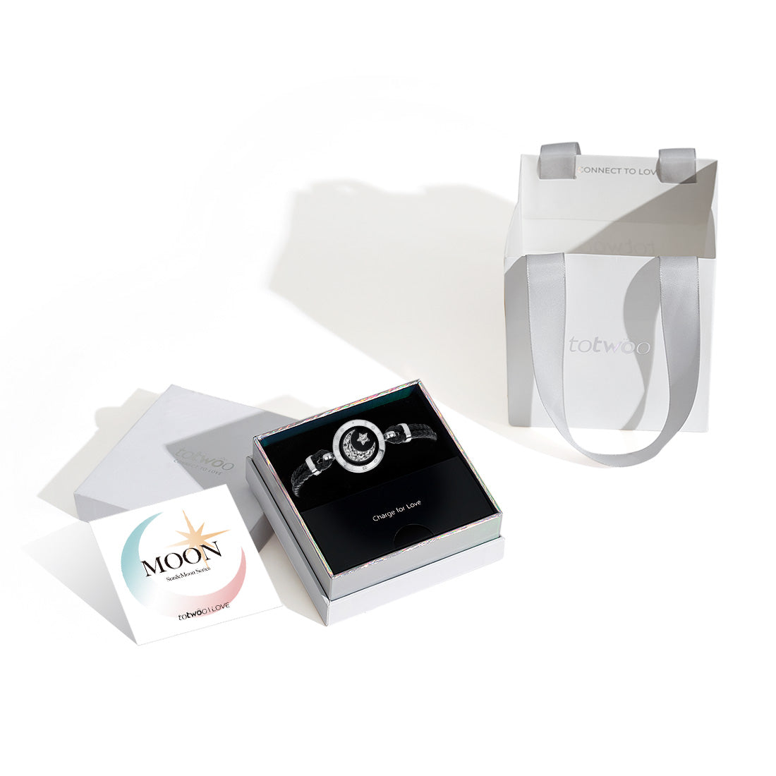 Bracelet Moon Touch avec cordon tressé en cuir