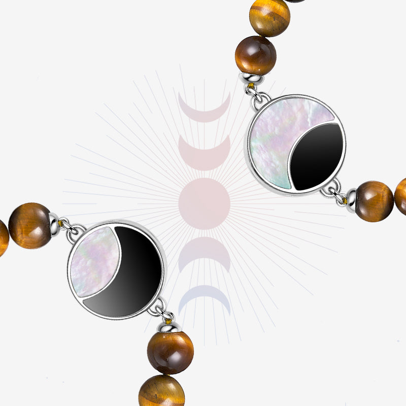 Lunar Glow Touch Bracelets with Tiger's Eye Beads