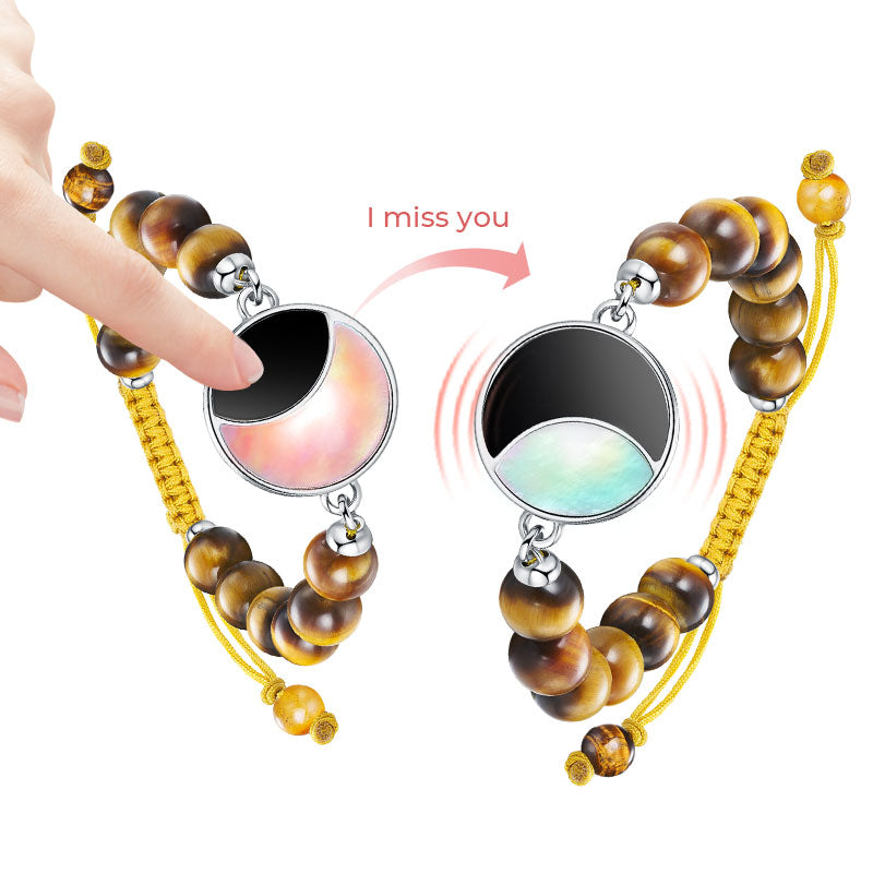 Lunar Glow Touch Bracelets with Tiger's Eye Beads
