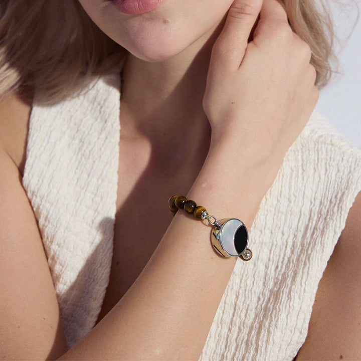 Lunar Glow Touch Bracelets with Tiger's Eye Beads
