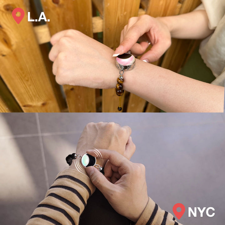 Lunar Glow Touch Bracelets with Tiger's Eye Beads