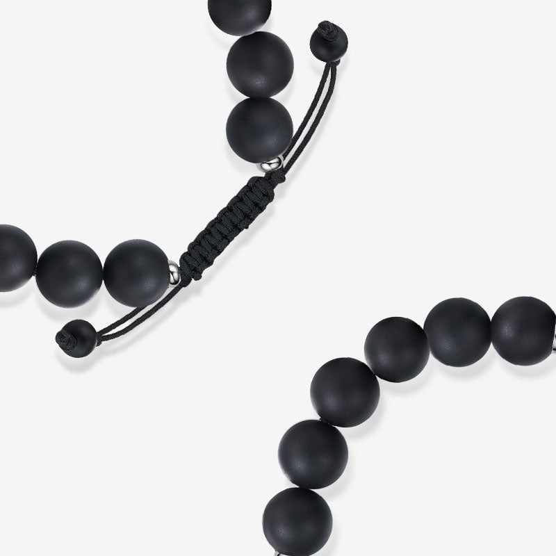 Braceletas Lunar Glow Touch con amazonitas y cuentas negras de onyx
