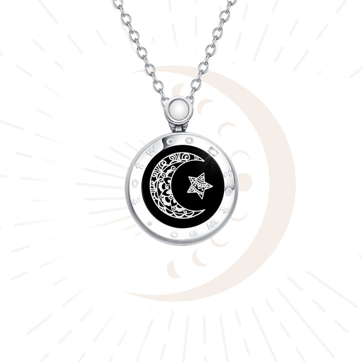 Sun&Moon Touch-Halsketten mit natürlichem Achat im Set für zwei Personen