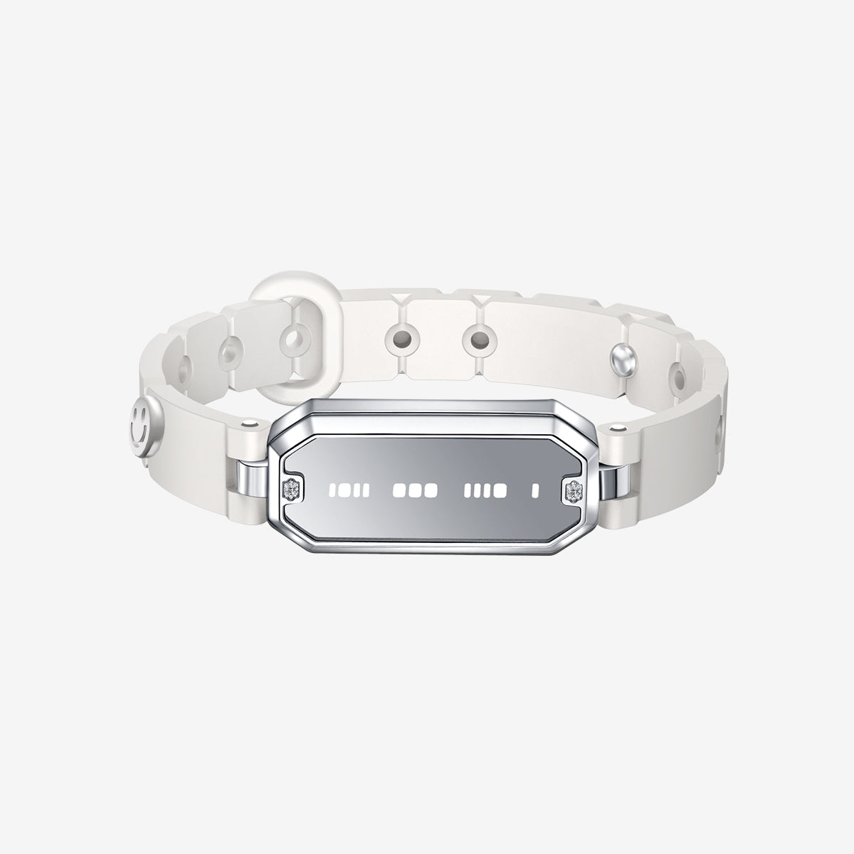 モールス ラブ タッチ ブレスレット ホワイト シリコン シングル