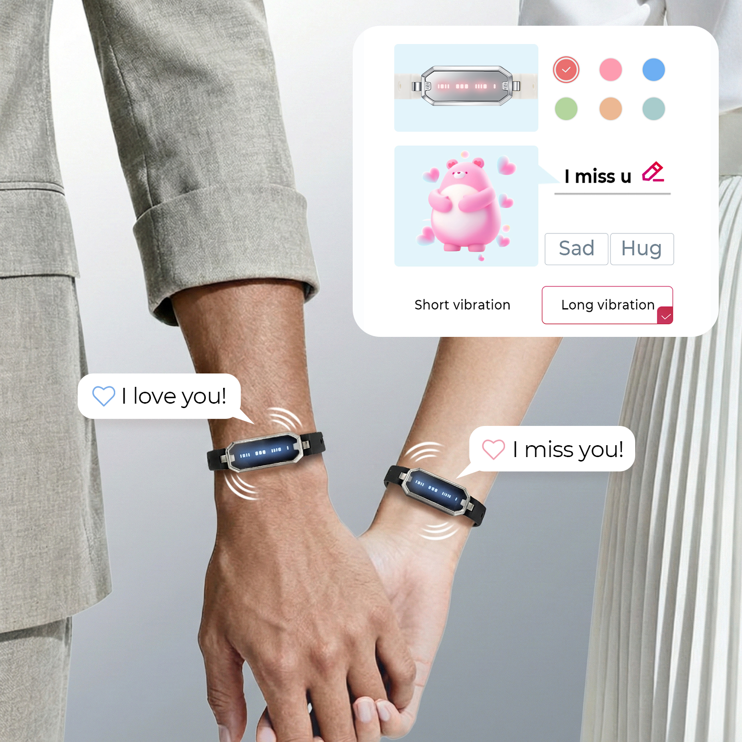 Morse Love Touch Bracelets with Silicone (Black & Black)