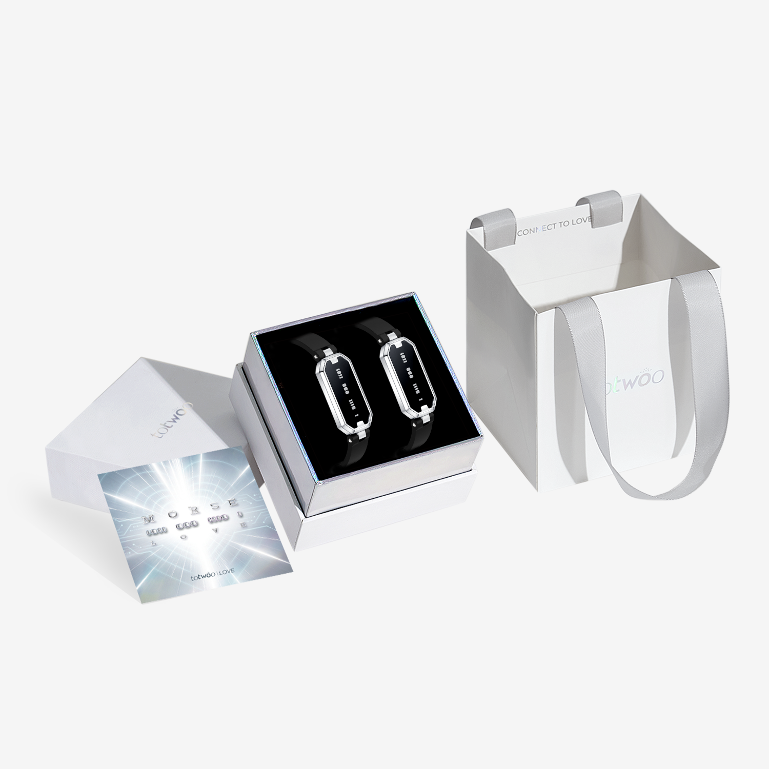 Morse Love Touch Bracelets with Silicone (Black & Black)