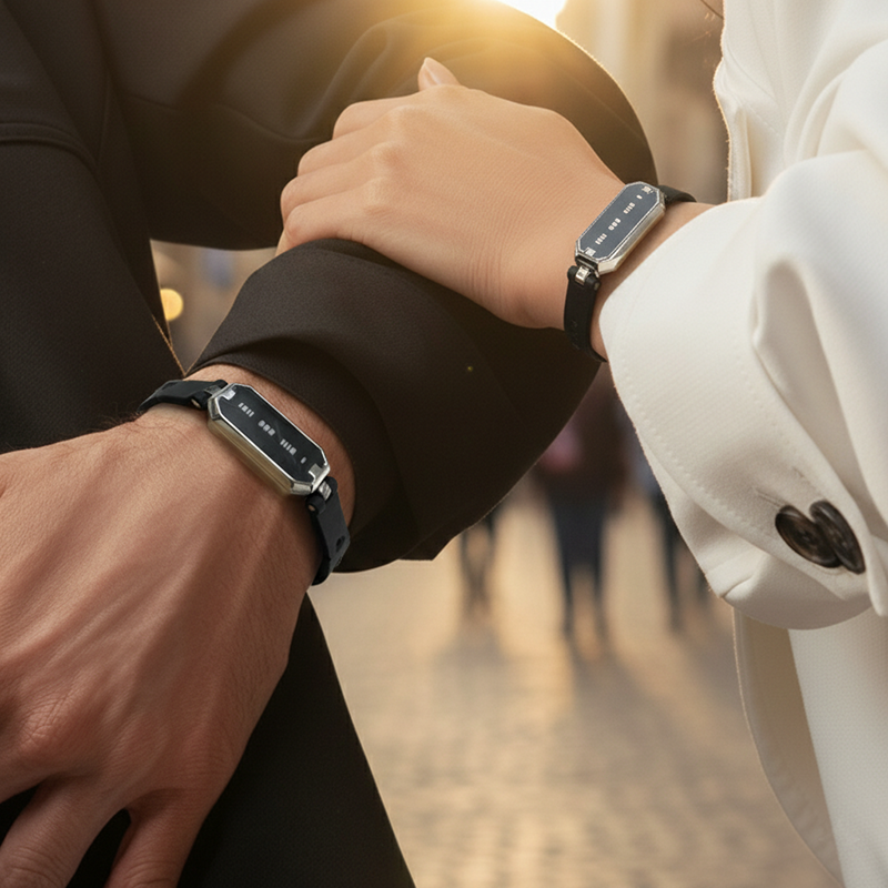 Morse Love Touch Bracelets with Silicone (Black & Black)