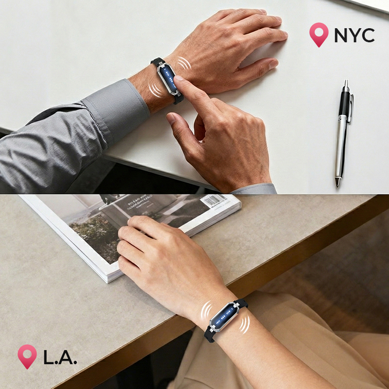 Morse Love Touch Bracelets with Silicone (Black & Black)