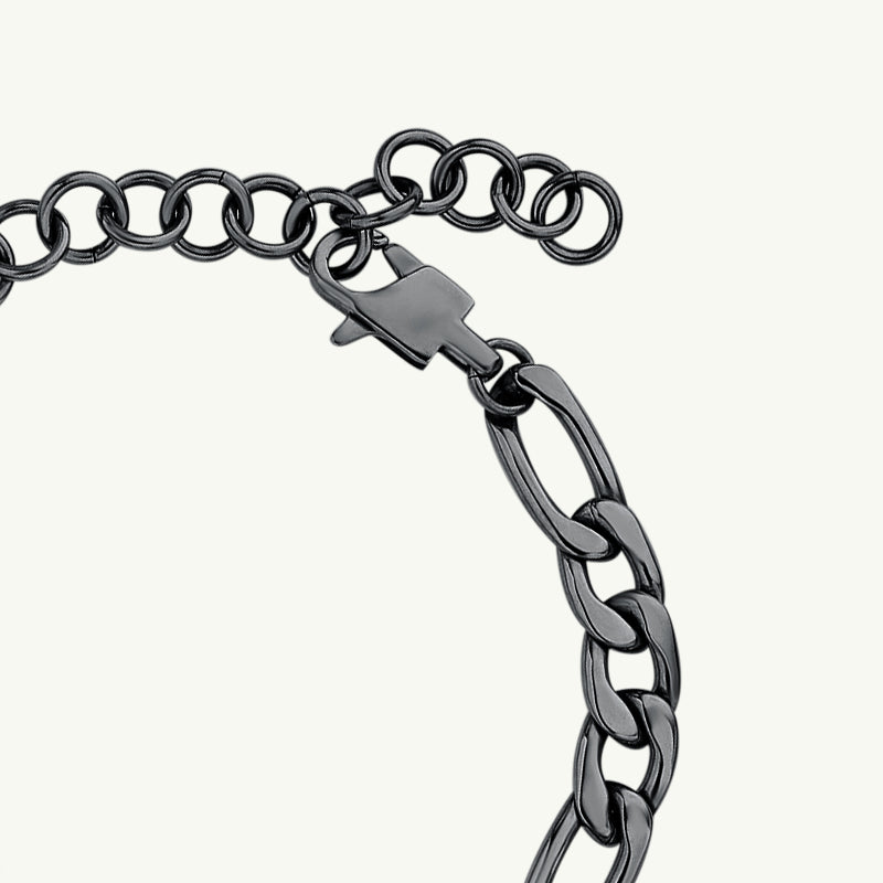 Mountain&Sea Touch Bracelets (Black Figaro Chain+Rose Gold Snake Chain)