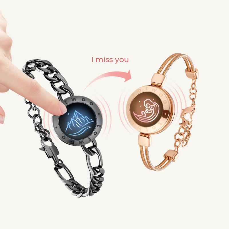 Mountain&Sea Touch Bracelets (Black Figaro Chain+Rose Gold Snake Chain)