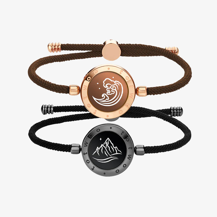 Mountain & Sea 2.0 Bracelets tactiles avec corde de Milan (Noir+Or Rose)