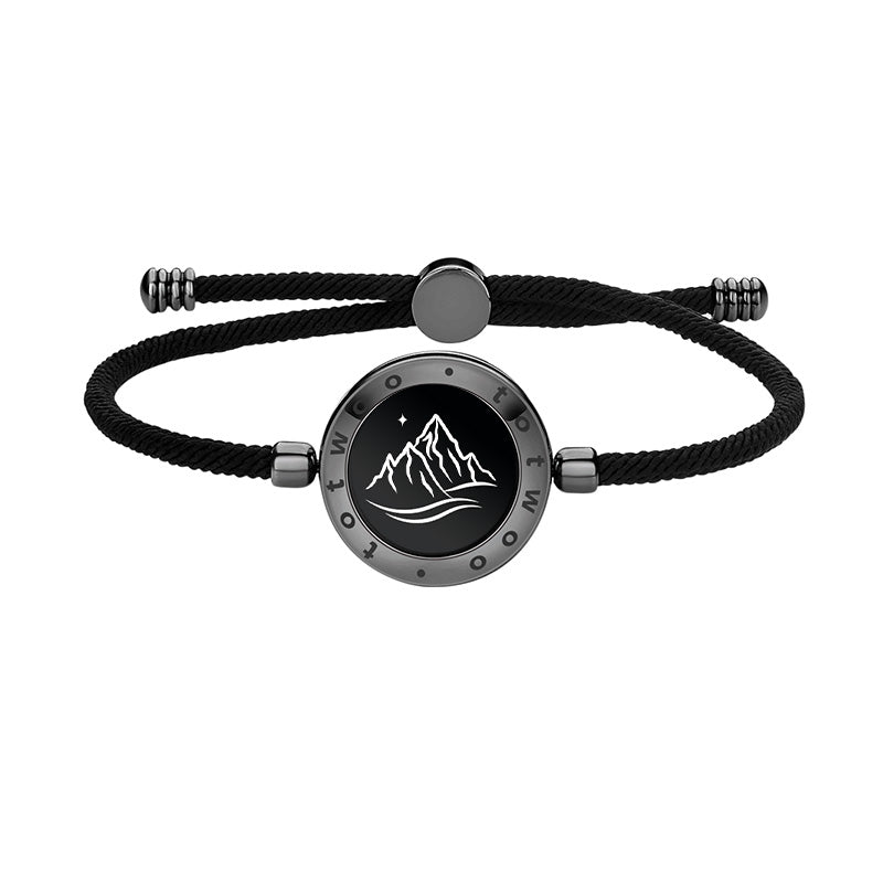 Mountain & Sea Touch-Armbänder mit Milan-Seil (Schwarz + Roségold)