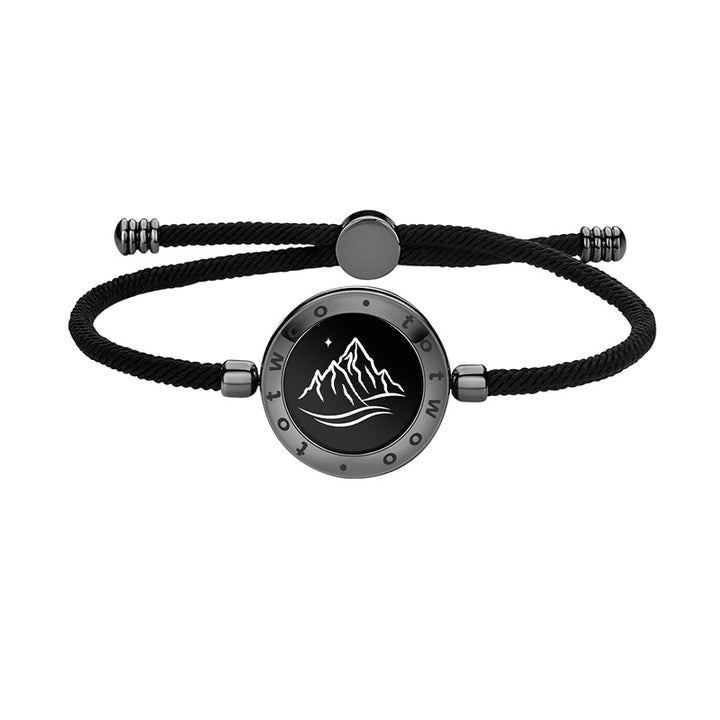 Mountain & Sea Touch-Armbänder mit Milan-Seil (Schwarz + Roségold)