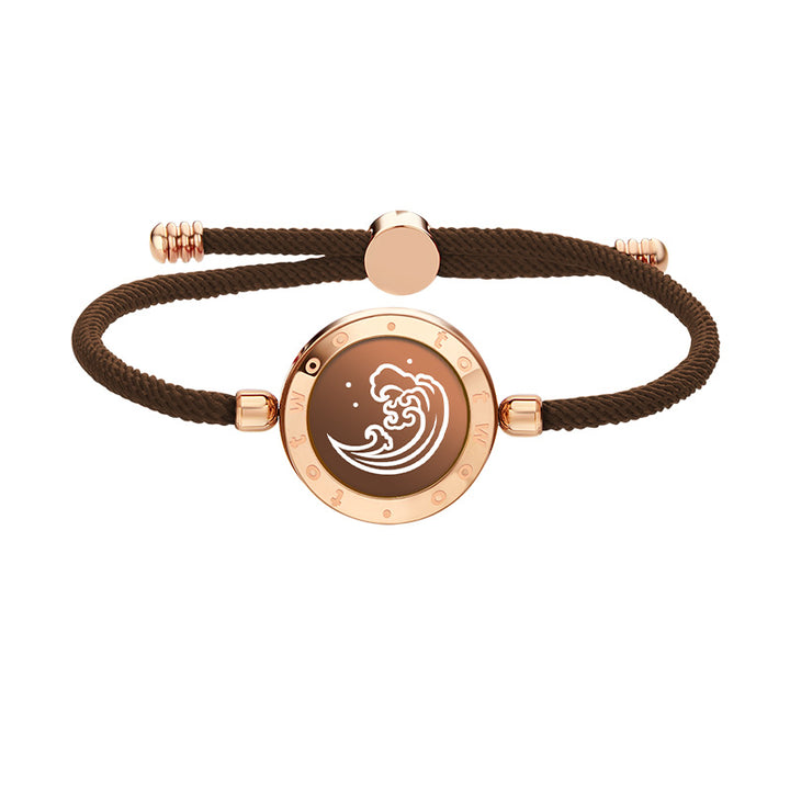 Mountain & Sea Touch-Armbänder mit Milan-Seil (Schwarz + Roségold)