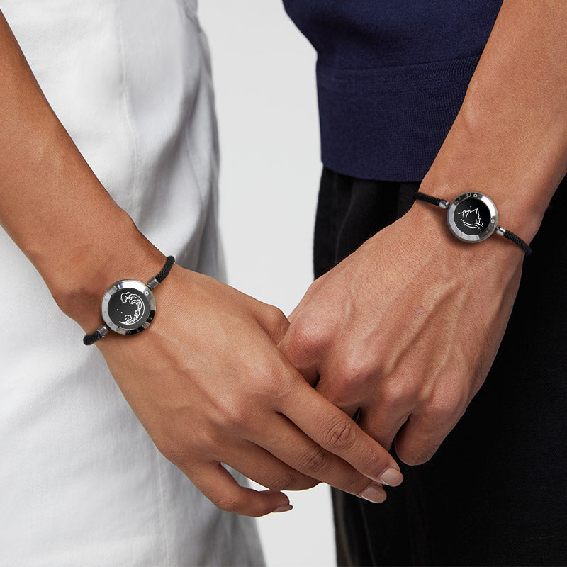 Mountain & Sea Touch Bracelets with Milan Rope (Black+Black)