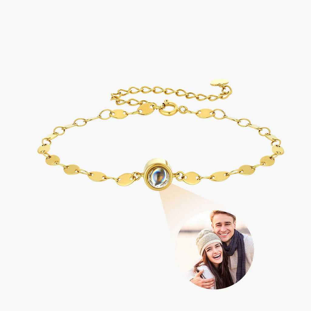 Personalized Shaped Chain Photo Projection Bracelet