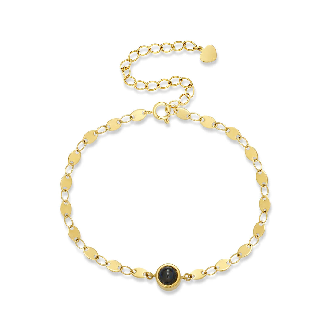 Personalized Olive Shaped Chain Photo Projection Bracelet