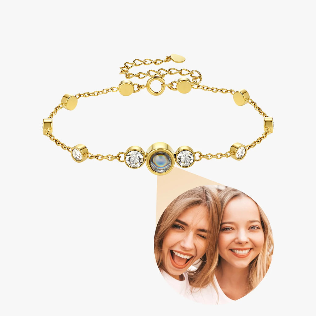 Link Chain Projection Photo Bracelet Diamonds