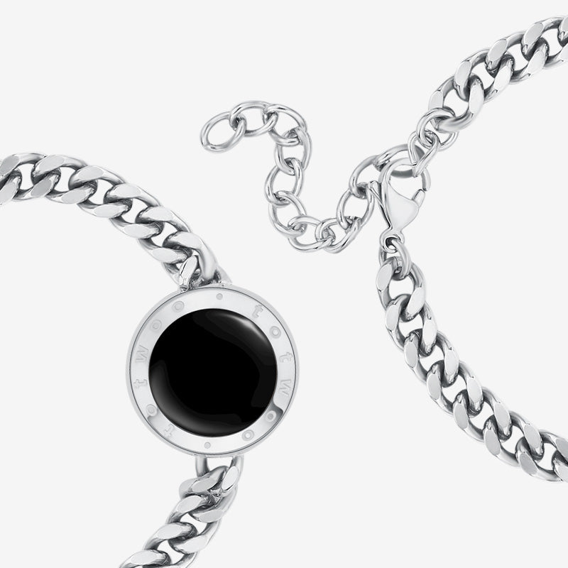 Soulmate 2.0 シングルタッチ ブレスレット (シルバー キューバ チェーン)