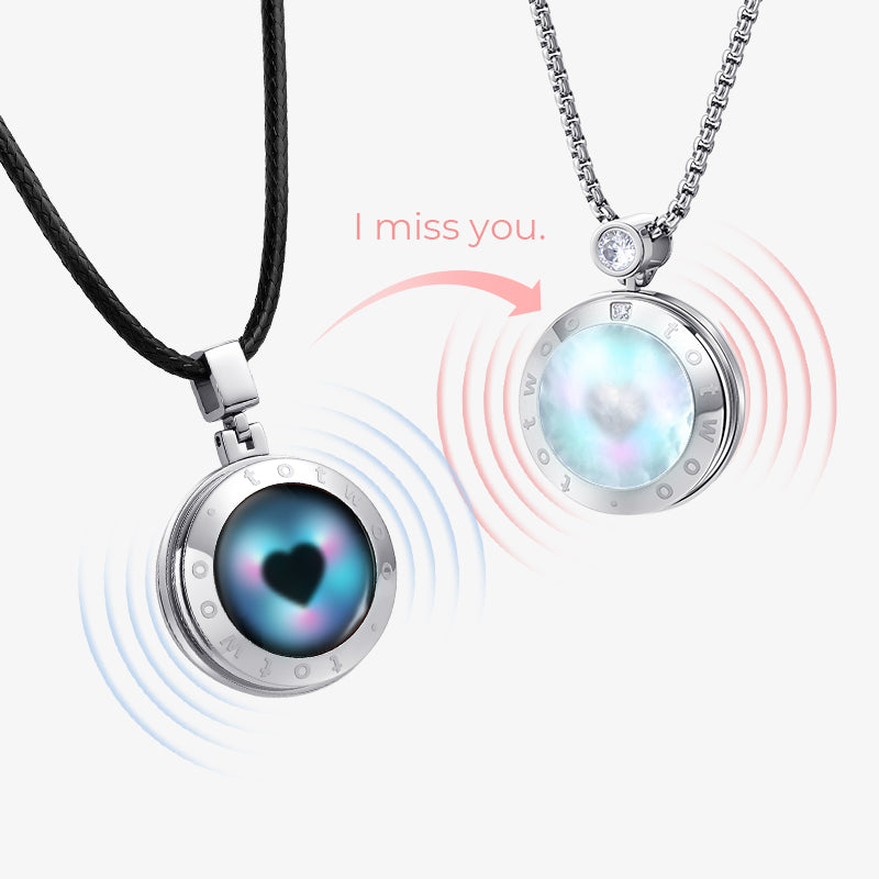 Soulmate 2.0 Touch Necklaces with Obsidian and Mother of Pearl Panels