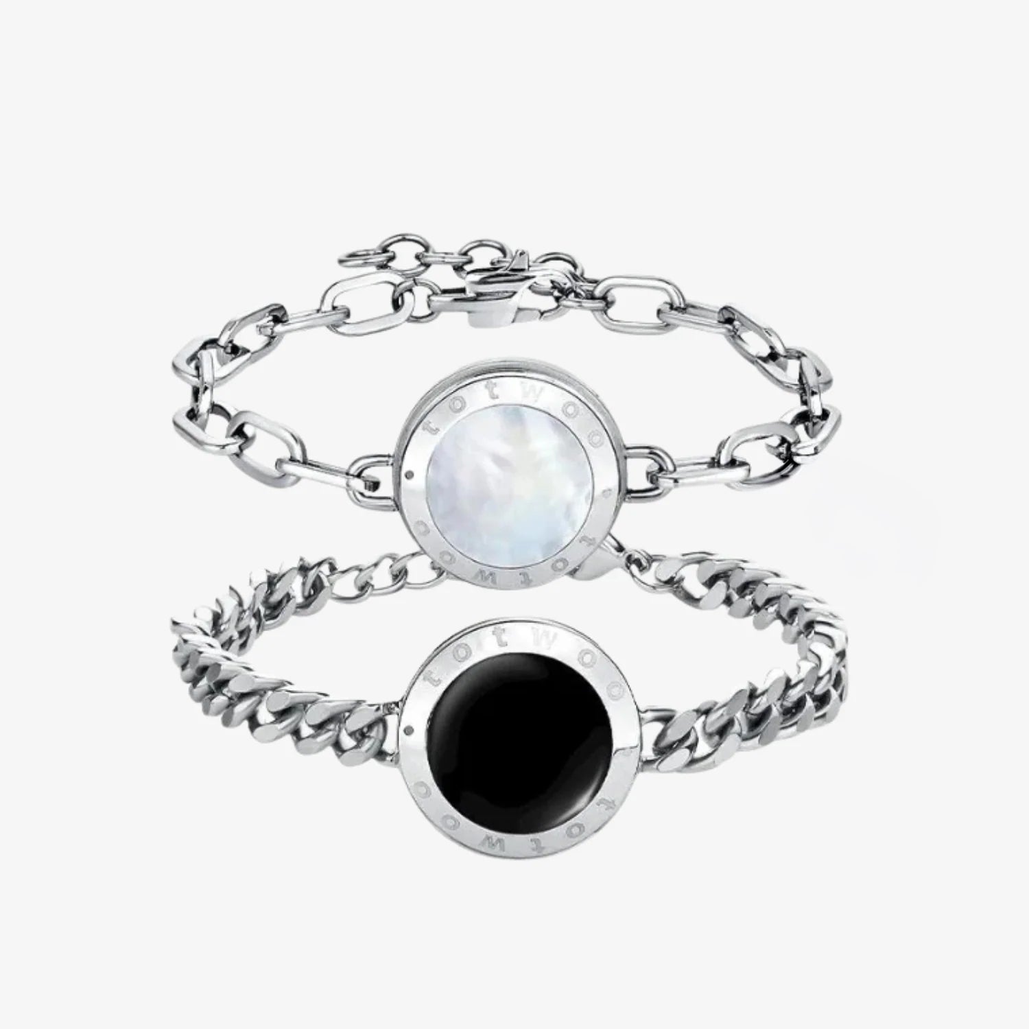 Soulmate Touch Armbänder – Silberne kubanische und Büroklammerketten