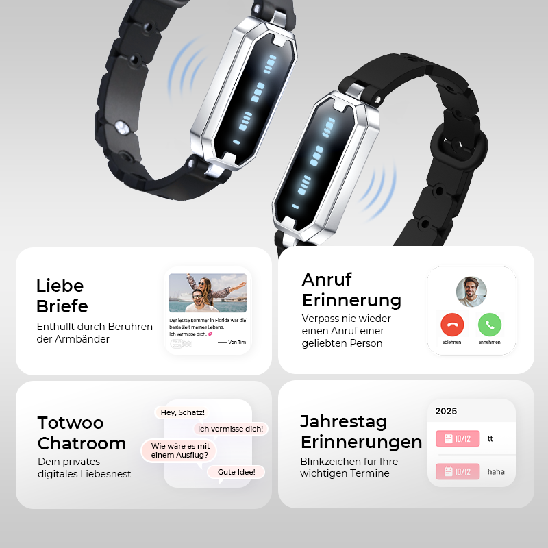 Morse Love Touch Bracelets with Silicone (Black & Black)