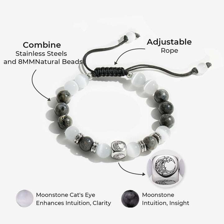 Sol y luna Celestial Bond Pulseras con cuentas