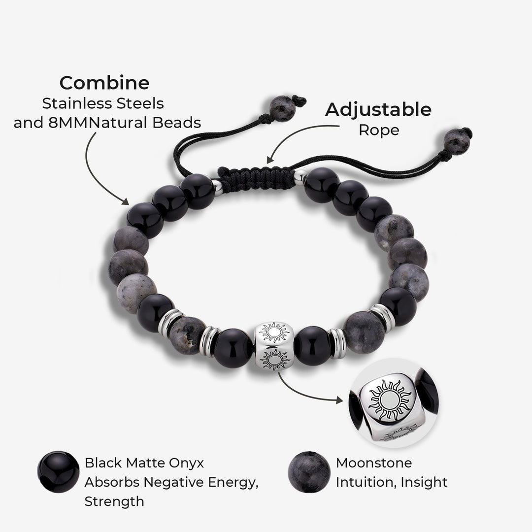 Sol y luna Celestial Bond Pulseras con cuentas