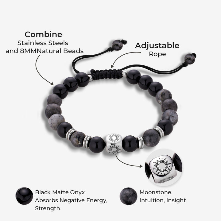Sol y luna Celestial Bond Pulseras con cuentas