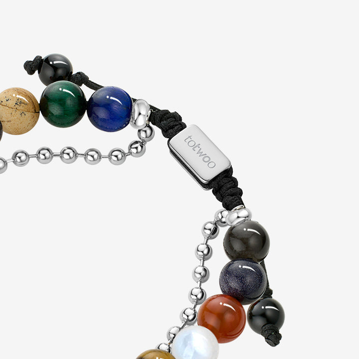Pulseras de toque de energía solar y luna con 13 tipos de cuentas naturales