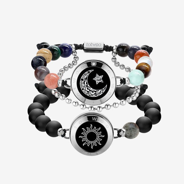 Sun & Moon Touch Couple Bracelets with Natural Stone Beads – totwoo