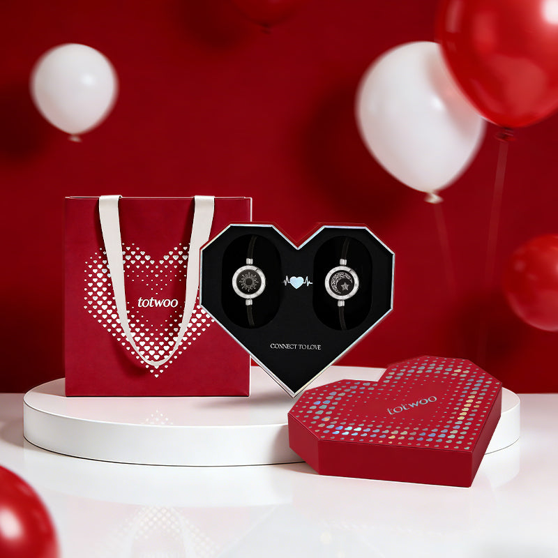 [Totwoo Signal Gift Box] Sun&Moon Touch Bracelets with Black Milan Rope