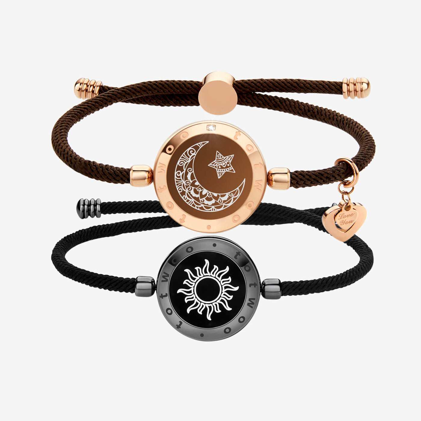 Totwoo Sun and Moon long-distance touch bracelets with Milan Rope