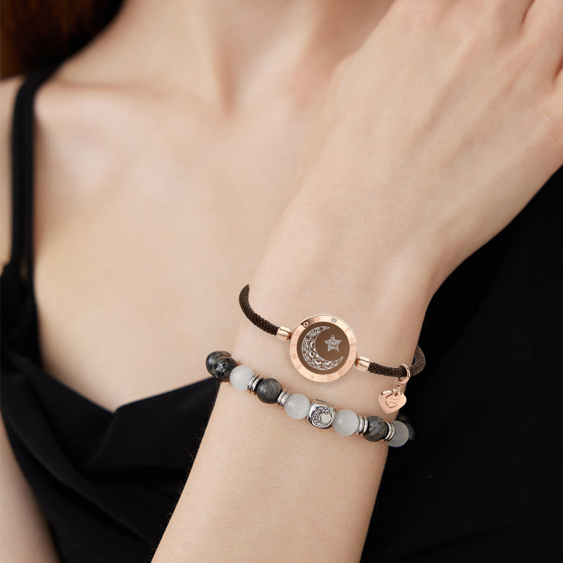 Sol y luna Celestial Bond Pulseras con cuentas