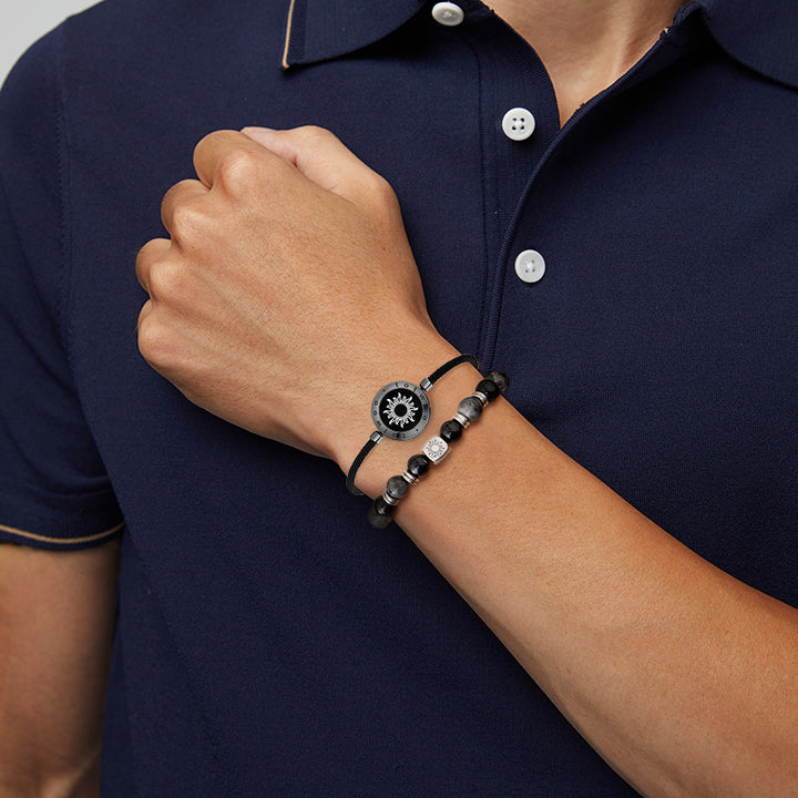 Sol y luna Celestial Bond Pulseras con cuentas