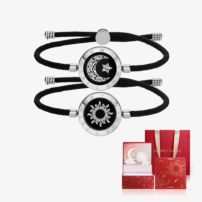 [Christmas Sun&Moon's Vow Gift Packaging] Sun&Moon Touch Bracelets with Black Milan Rope