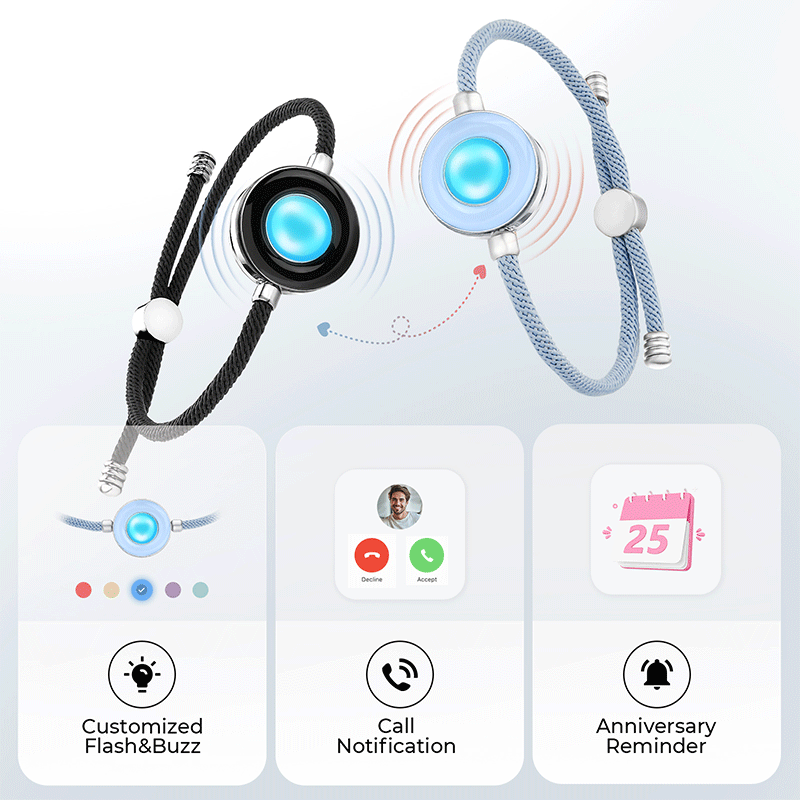 Candy Duo Touch Bracelets (Black+Light Blue)