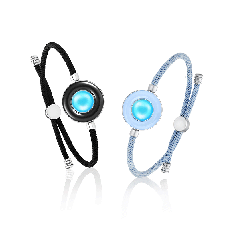 Candy Duo Touch Bracelets with Milan Rope (Black+Blue)