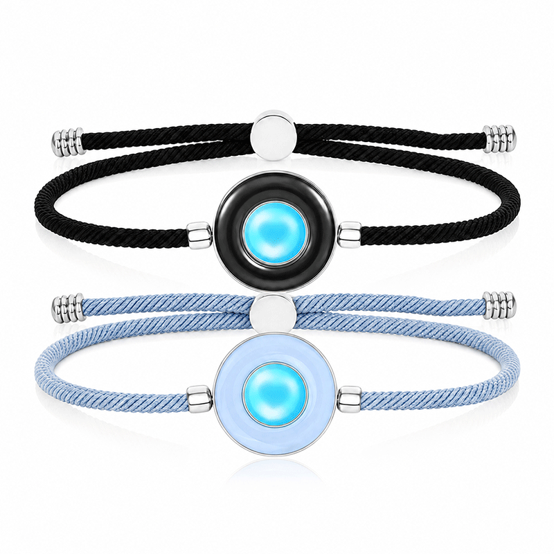 Candy Duo Touch Bracelets (Black+Light Blue)