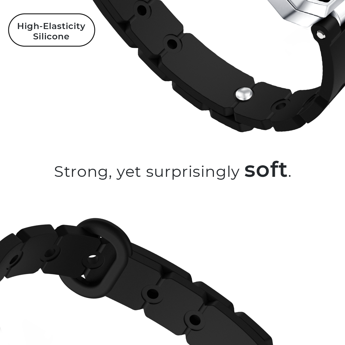 Morse Love Touch Bracelets with Silicone (Black & Black)