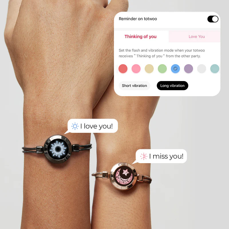 Snake Chain I Miss You Vibrating Bracelet Long Distance Touch Bracelets For  Couples With Vibration And