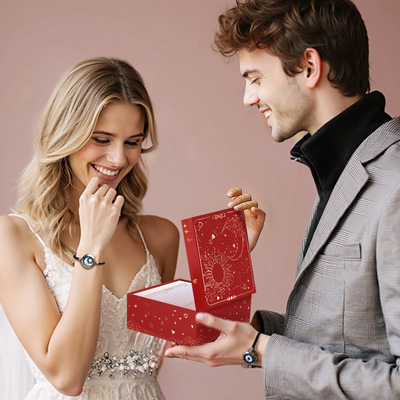 [Christmas Sun&Moon's Vow Gift Packaging] Sun&Moon Touch Bracelets with Black Milan Rope